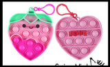 2 Valentine Bubble Poppers - Strawberry & Conversation Heart Valentines Day Bubble Popper Fidget Toy - Fun Party Favor Toy - Heart Love