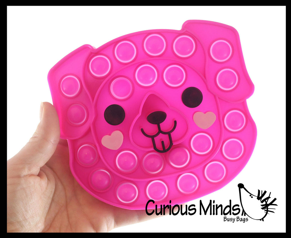 Large Dog Valentines Day Bubble Popper Fidget Toy - Fun Party Favor Toy - Heart Love