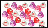 Valentines Day Rubber Ducky Toy - Fun Party Favor Toy - Heart Love Duckies