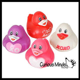Valentines Day Rubber Ducky Toy - Fun Party Favor Toy - Heart Love Duckies
