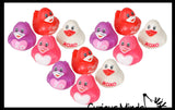 Valentines Day Rubber Ducky Toy - Fun Party Favor Toy - Heart Love Duckies