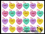 Conversation Heart Valentines Day Bubble Popper Fidget Toy - Fun Party Favor Toy - Heart Love