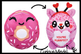 Reversible Valentines Day Plush Animals - Inside Out -  Love Valentine Themed  - Unique Valentines Day Exchange Cards for Kids