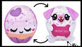 Reversible Valentines Day Plush Animals - Inside Out -  Love Valentine Themed  - Unique Valentines Day Exchange Cards for Kids
