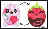 Reversible Valentines Day Plush Animals - Inside Out -  Love Valentine Themed  - Unique Valentines Day Exchange Cards for Kids