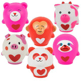LAST CHANCE - LIMITED STOCK - Valentine's Day Slow Rise Animals - Heart Love Valentine Gift-  Scented Sensory, Stress, Fidget Toy - Be My Valentine