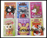 Cute Animal Buttons Valentines Day Cards for Kids - Unique Pins
