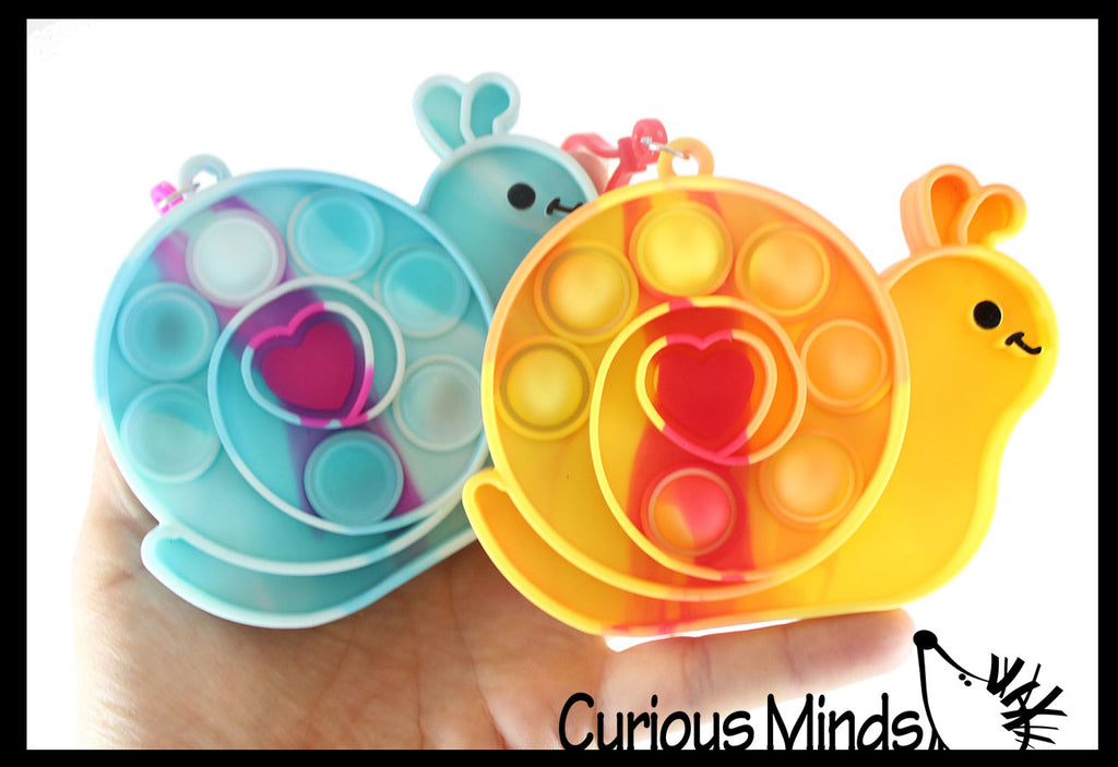 Snail Valentines Day Bubble Popper Fidget Toy - Fun Party Favor Toy - Heart Love