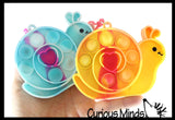 Snail Valentines Day Bubble Popper Fidget Toy - Fun Party Favor Toy - Heart Love