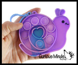 Snail Valentines Day Bubble Popper Fidget Toy - Fun Party Favor Toy - Heart Love
