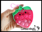 Set of 2 Valentine Bubble Poppers - Strawberry & Unicorn Valentines Day Bubble Popper Fidget Toy - Fun Party Favor Toy - Heart Love - Fun Party Favor Toy (Random Colors)