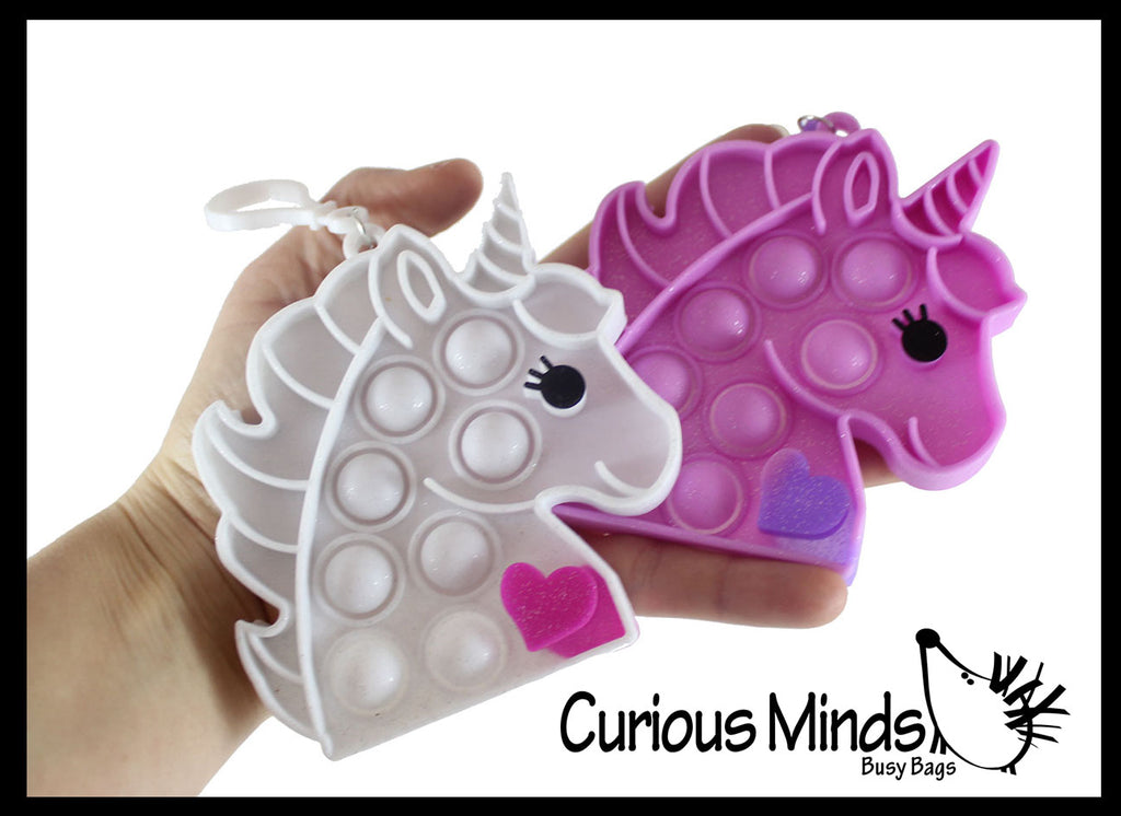 Unicorn Valentines Day Bubble Popper Fidget Toy - Fun Party Favor Toy - Heart Love