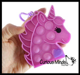 Set of 2 Valentine Bubble Poppers - Strawberry & Unicorn Valentines Day Bubble Popper Fidget Toy - Fun Party Favor Toy - Heart Love - Fun Party Favor Toy (Random Colors)