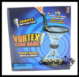 Vortex Gravity Spiral Piggy Bank - Spare Change Holder Cute - Coin Bank - Cool Spinning Cone Unique
