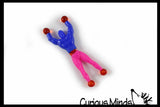 Sticky Wall Walker Guys Tumblers Crawlers -  Fun Small Toy Prize Assortment Trick Ceiling Toy