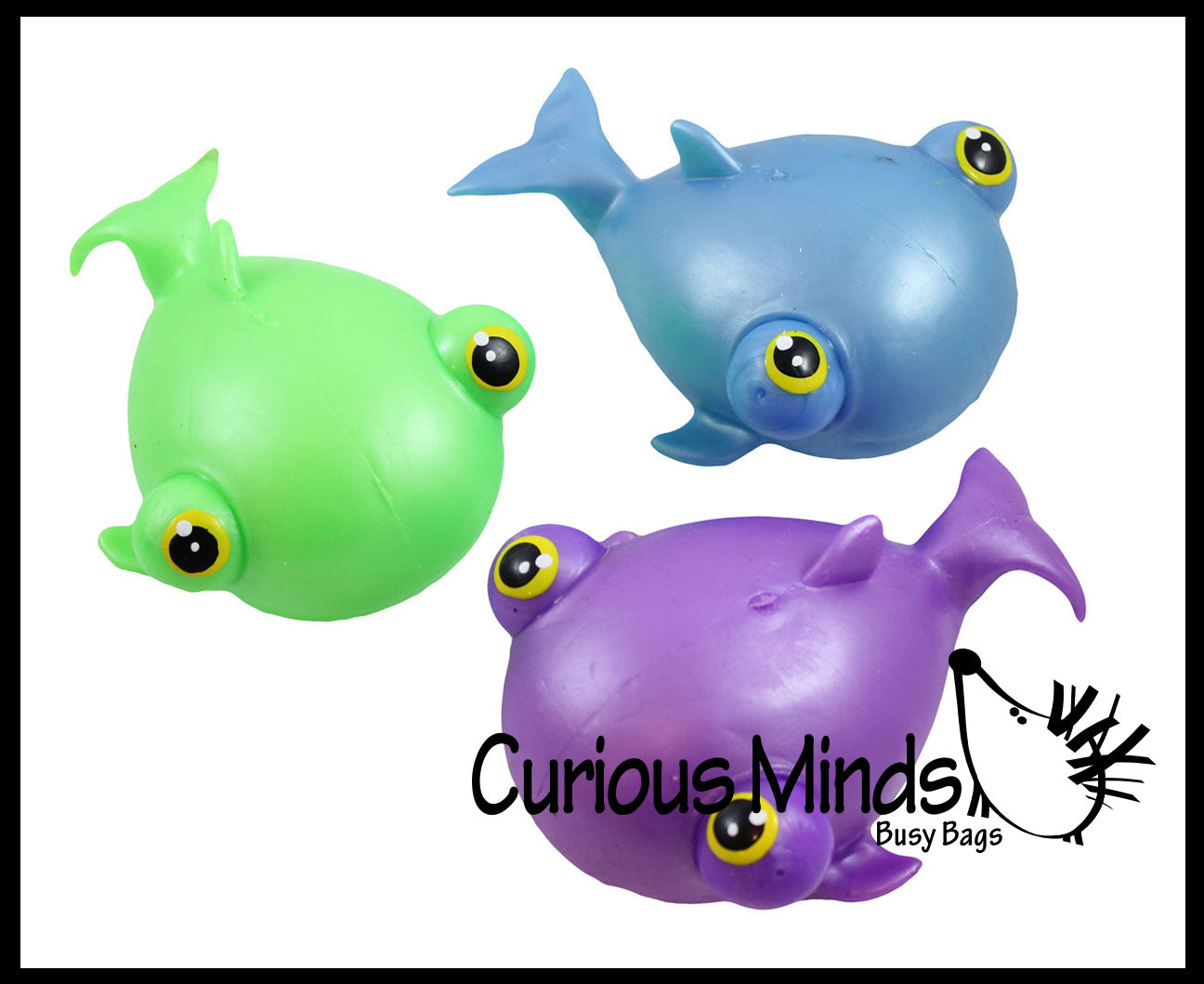 Jumbo Fish with Bulging Eyes Water Bead Filled Squeeze Stress Ball - Sensory, Stress, Fidget Toy (Random Color)