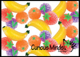 4 Fruit Water Bead Filled Squeeze Stress Balls  -  Sensory, Stress, Fidget Toy