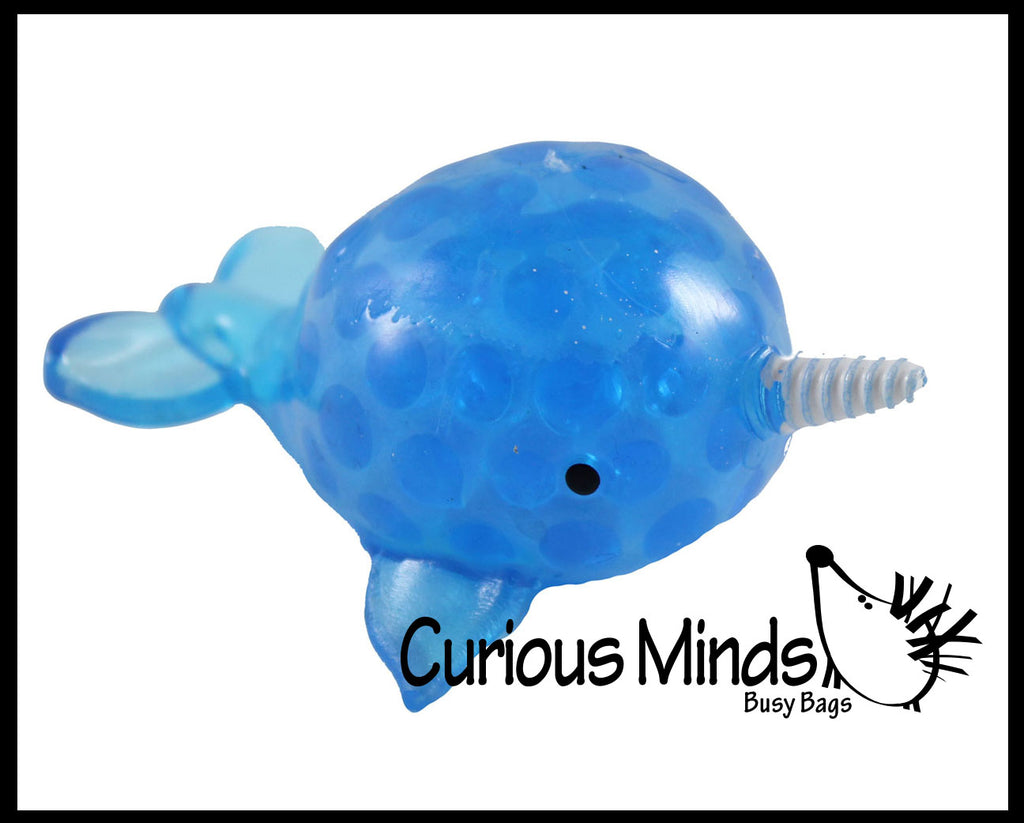 Narwhal Water Bead Filled Squeeze Stress Ball  -  Sensory, Stress, Fidget Toy