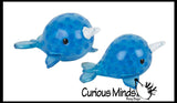Narwhal Water Bead Filled Squeeze Stress Ball  -  Sensory, Stress, Fidget Toy