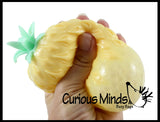 LAST CHANCE - LIMITED STOCK - SALE - 2 Fruit Set - Banana, Pineapple Fruit Water Bead Filled Squeeze Stress Ball  -  Sensory, Stress, Fidget Toy