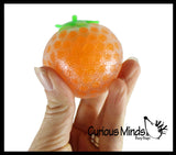 4 Fruit Water Bead Filled Squeeze Stress Balls  -  Sensory, Stress, Fidget Toy