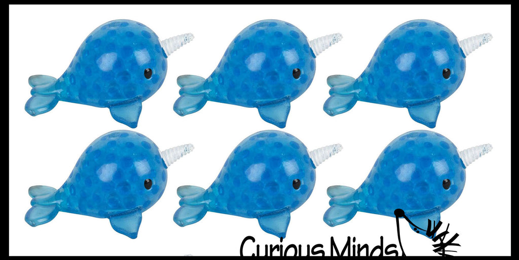 Sticky Narwhal Ceiling Target Balls - Throw Globs to Stick to Ceiling and Catch When it Falls - Fish Water Bead Filled Squeeze Stress Ball  -  Sensory, Stress, Fidget Toy