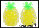 BULK - WHOLESALE - SALE - Yellow Pineapple Fruit Water Bead Filled Clear Squeeze Stress Ball  -  Sensory, Stress, Fidget Toy Pine Apple