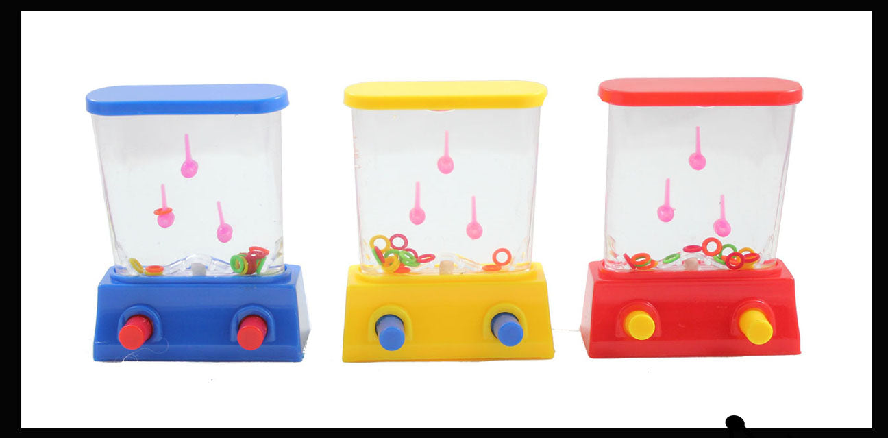 Small Water Games - Push Button to Put Rings on Pegs - Hand Held Trave
