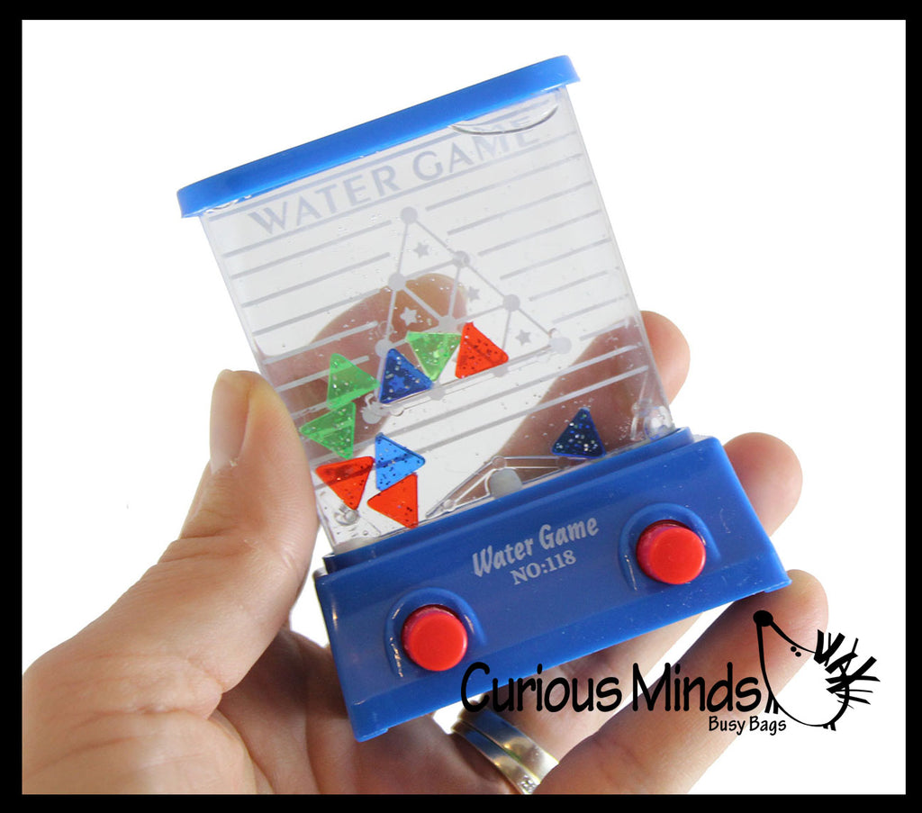 Small Water Games Triangle Challenge - Push Button to Put Triangles in Slot - Hand Held Travel Arcade Game - Party Favors