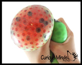 Jumbo 4" Watermelon Water Bead Filled Squeeze Stress Ball  -  Squeeze to See Seeds - Sensory, Stress, Fidget Toy