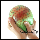 Jumbo 4" Watermelon Water Bead Filled Squeeze Stress Ball  -  Squeeze to See Seeds - Sensory, Stress, Fidget Toy