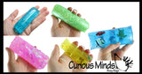5 Different Water Trick Snakes - Filled with Glitter, Confetti, Sea Creatures, Sparkles, and Pearl - Stress Toy - Slippery Tricky Wiggly Wiggler Tube - Squishy Wiggler Sensory Fidget Ball