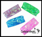 Jumbo Water Trick Snake Filled with Sparkle Streamers - Stress Toy - Slippery Tricky Wiggly Wiggler Tube - Squishy Wiggler Sensory Fidget Ball