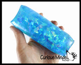 Jumbo Water Trick Snake Filled with Sparkle Streamers - Stress Toy - Slippery Tricky Wiggly Wiggler Tube - Squishy Wiggler Sensory Fidget Ball