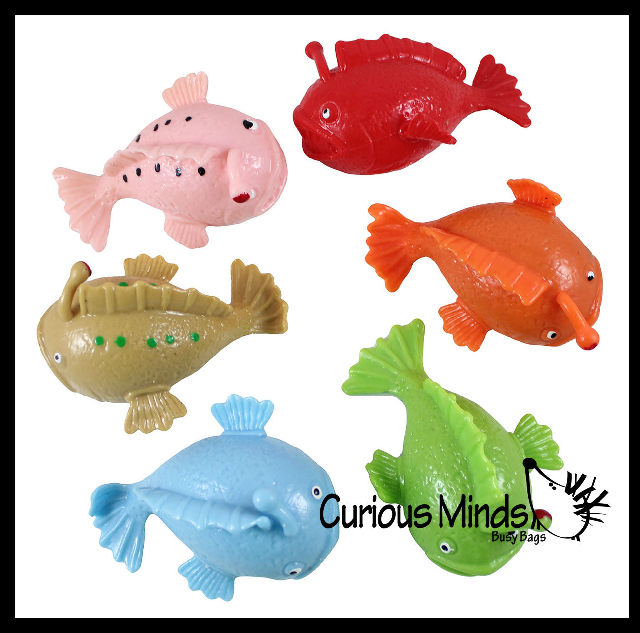 Last Chance - Limited Stock - Clearance / Sale - Angler Fish Water Bead Filled Squeeze Stress Ball - Sensory, Stress, Fidget Toy - Headlight Fish 2