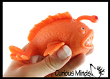 CLEARANCE / SALE - Angler Fish Water Bead Filled Squeeze Stress Ball -  Sensory, Stress, Fidget Toy - Headlight Fish