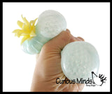 Set of 2 Different Pineapple Stress Balls - Sensory, Stress, Fidget Toy Super Soft - Water Bead and Doh Cream - Fruit