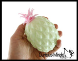 Set of 2 Different Pineapple Stress Balls - Sensory, Stress, Fidget Toy Super Soft - Water Bead and Doh Cream - Fruit