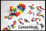 LAST CHANCE - LIMITED STOCK - SALE  - Bendy Wood Fidget Pattern Matching Travel block toy for preschoolers - Leaning toy