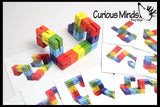 LAST CHANCE - LIMITED STOCK - SALE  - Bendy Wood Fidget Pattern Matching Travel block toy for preschoolers - Leaning toy