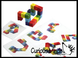 LAST CHANCE - LIMITED STOCK - SALE  - Bendy Wood Fidget Pattern Matching Travel block toy for preschoolers - Leaning toy
