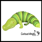 Snake, Shark and Alligator Fidgets - Set of 3 - Large Wiggle Crocodile Articulated Jointed Moving Creature Toy - Unique