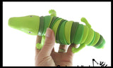 Shark and Alligator Fidgets - Set of 2 - Large Wiggle Crocodile Articulated Jointed Moving Creature Toy - Unique
