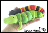 Snake and Alligator Fidgets - Set of 2 - Large Wiggle Crocodile Articulated Jointed Moving Creature Toy - Unique