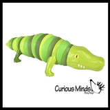 Snake, Shark and Alligator Fidgets - Set of 3 - Large Wiggle Crocodile Articulated Jointed Moving Creature Toy - Unique