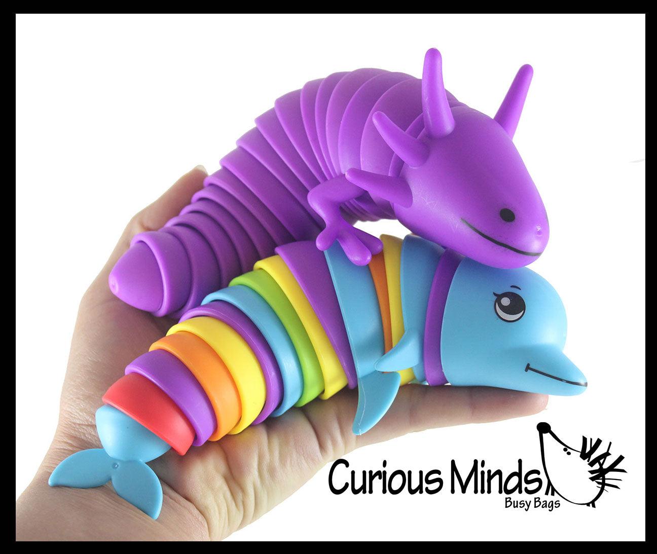 Axolotl and Dolphin Fidget - Large Wiggle Articulated Jointed Moving Axolotyl Toy - Unique