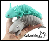 Axolotl and Shark Fidget - Large Wiggle Articulated Jointed Moving Axolotyl Toy - Unique