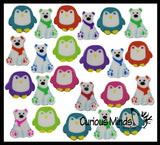 288 Winter Animal Eraser Set - Penguin, Polar Bear Mini Erasers - Novelty and Functional Adorable Eraser Novelty Treasure Prize, School Classroom Supply, Math Counters - Sorting - Party Favor (24 Dozen)