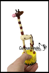 Wooden Collapsing Thumb Dancing Push Puppet Animals