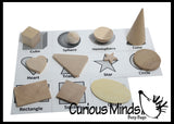 Wooden Geometric Solid Shapes Match with Matching Cards - Montessori 2 Part Card - Geometry Work